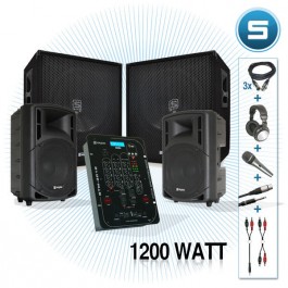 SKYTEC DJ-SET ACTIEF MIXER3 1200W