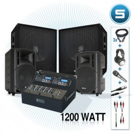 SKYTEC DJ-SET ACTIEF MIXER/PLAYER3 1200W