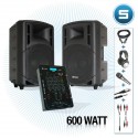 SKYTEC DJ-SET ACTIEF MIXER1 600W